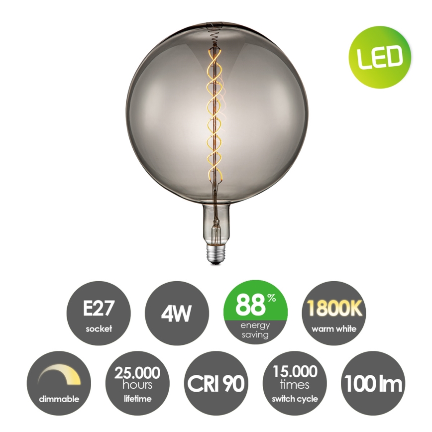 Lampadina LED dimmerabile VINTAGE EDISON E27/4W/230V 1800K CRI 90