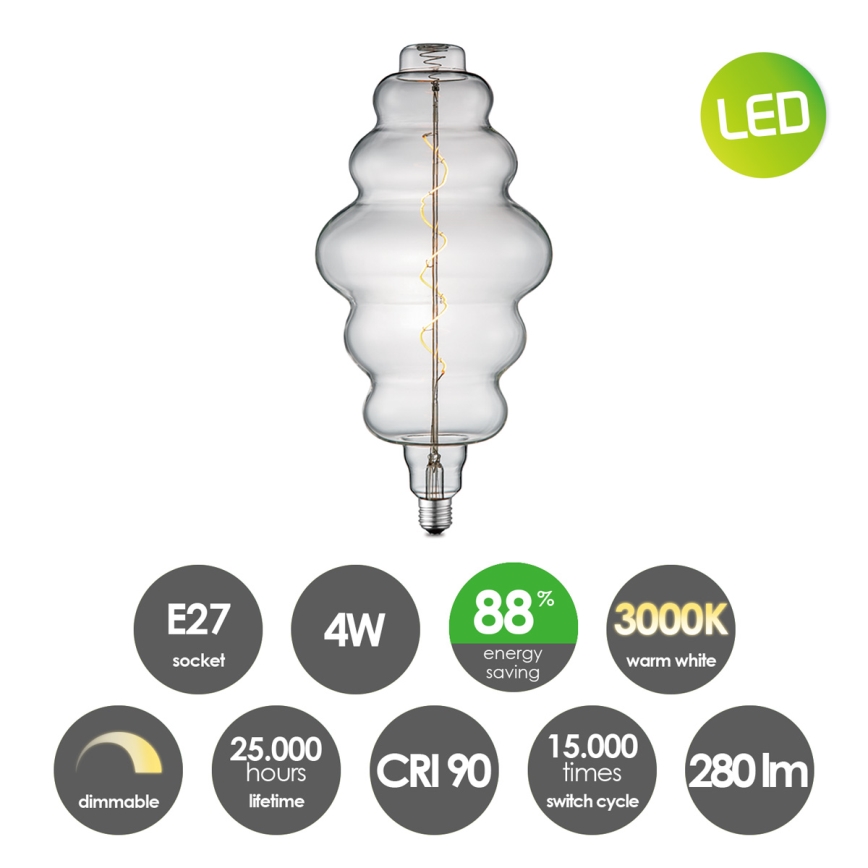 Lampadina LED dimmerabile VINTAGE EDISON E27/4W/230V 3000K CRI 90