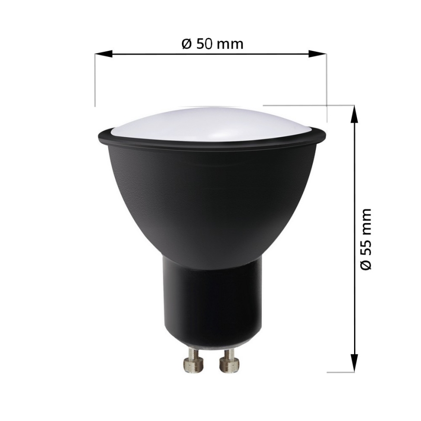 Lampadina LED ECOLINE GU10/6W/230V 4000K nero - Brilagi