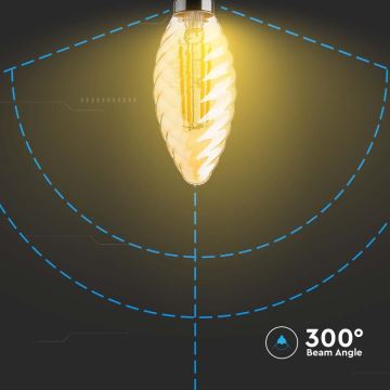 Lampadina LED FILAMENT AMBER E14/4W/230V 2200K