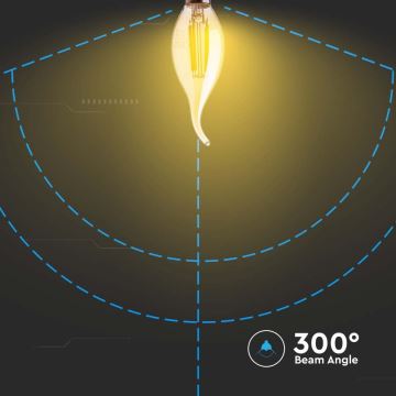 Lampadina LED FILAMENT AMBER E14/4W/230V 2200K