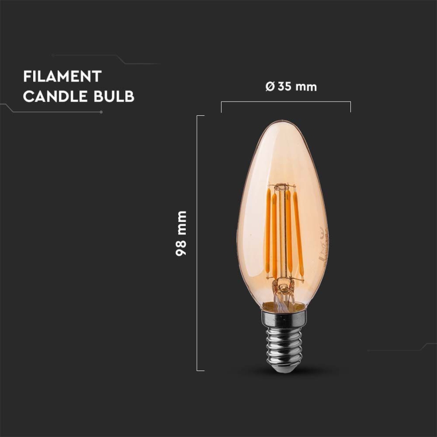 Lampadina LED FILAMENT AMBER E14/4W/230V 2200K