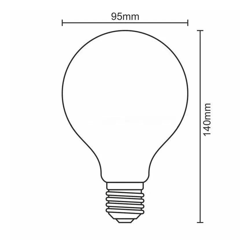 Lampadina LED WHITE FILAMENT G95 E27/13W/230V 3000K