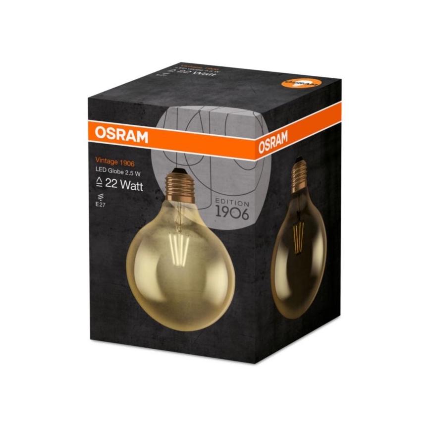 Lampadina LED GLOBE E27/2.5W/230V 2,500K - Osram