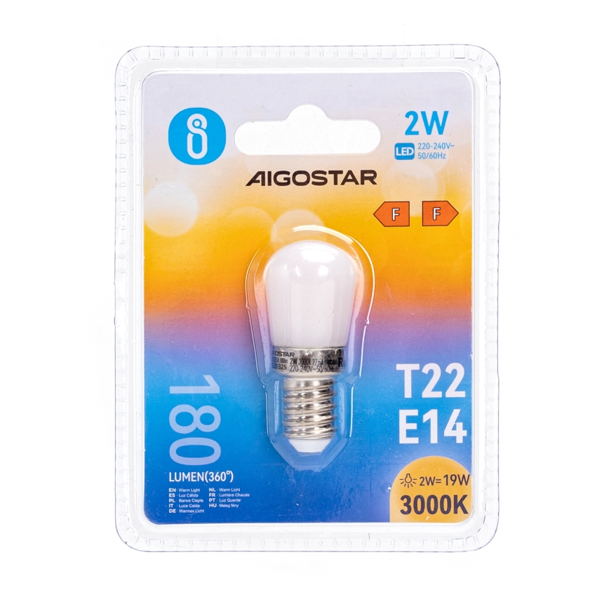 Lampadina LED per frigorifero T22 E14/2W/230V 3000K - Aigostar