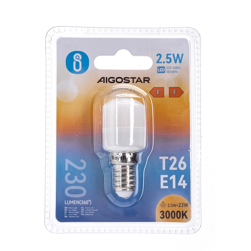 Lampadina LED per frigorifero T26 E14/2,5W/230V 3000K - Aigostar