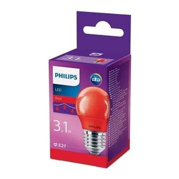 Lampadina LED Philips E27/3,1W/230V rossa