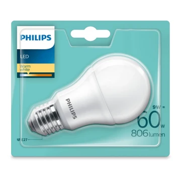 Lampadina LED Philips E27/9W/230V 2700K