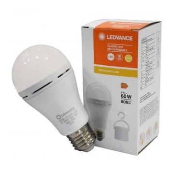 Lampadina LED RECHARGEABLE A60 E27/8W/230V 2700K - Ledvance