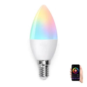 Lampadina LED RGB C37 E14/7W/230V 3000-6500K Wi-Fi - Aigostar