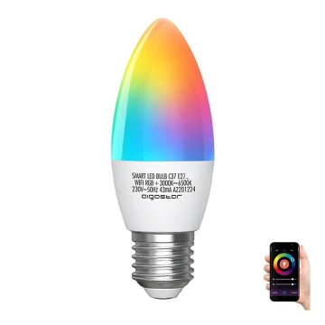 Lampadina LED RGB C37 E27/5W/230V 3000-6500K Wi-Fi - Aigostar