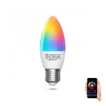 Lampadina LED RGB C37 E27/7W/230V 3000-6500K Wi-Fi - Aigostar