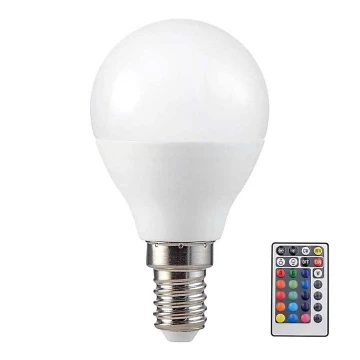 Lampadina LED RGB Dimmerabile P45 E14/4,8W/230V 3000K + telecomando