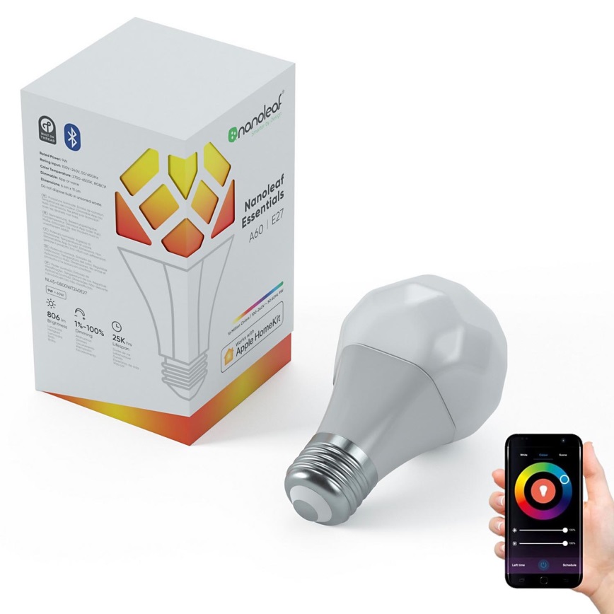 Lampadina LED RGBW dimmerabile ESSENTIALS A60 E27/8,5W/230V CRI90 2700-6500K Wi-Fi - Nanoleaf