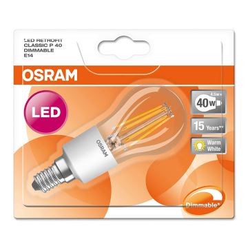 Lampadina LED STAR CLASSIC P40 E14/4,5W/230V – Osram