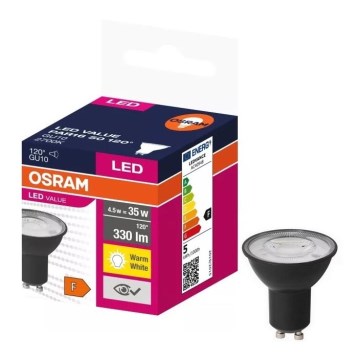 Lampadina LED VALUE PAR16 GU10/4,5W/230V 2700K 120° nero - Ledvance