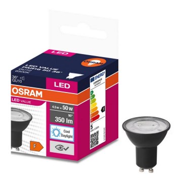 Lampadina LED VALUE PAR16 GU10/4,5W/230V 4000K 36° nero - Ledvance