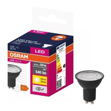 Lampadina LED VALUE PAR16 GU10/6,9W/230V 2700K 120° nero - Ledvance