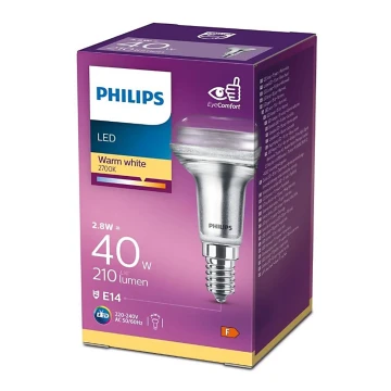 Lampadina riflettore a LED Philips E14/2,8W/230V 2700K