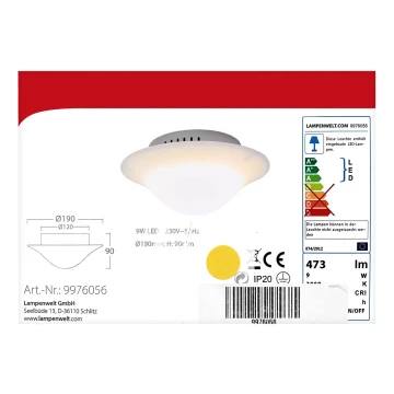 Lampenwelt - Plafoniera LED LED/9W/230V