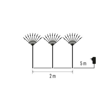 LED addobbo natalizio da esterno 180xLED/3,6W/230V IP44 bianco freddo