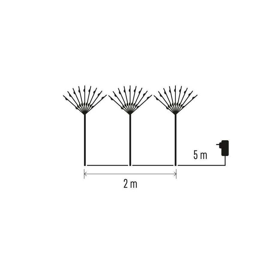 LED addobbo natalizio da esterno 180xLED/3,6W/230V IP44 bianco freddo