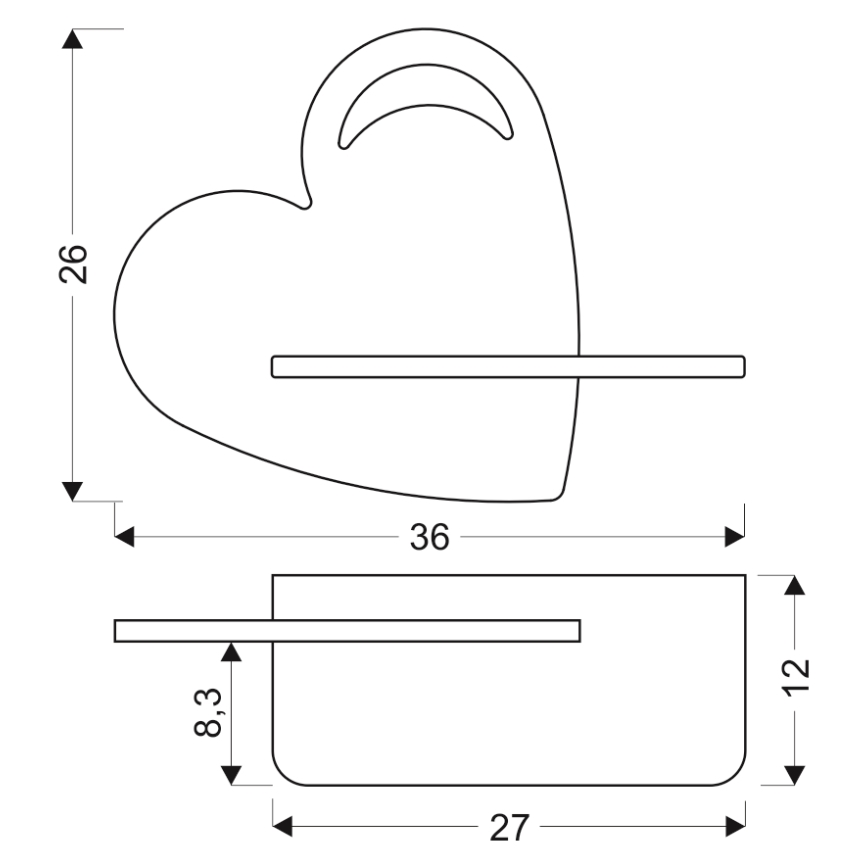 LED Applique per bambini con mensola HEART  LED/5W/230V blu/legno