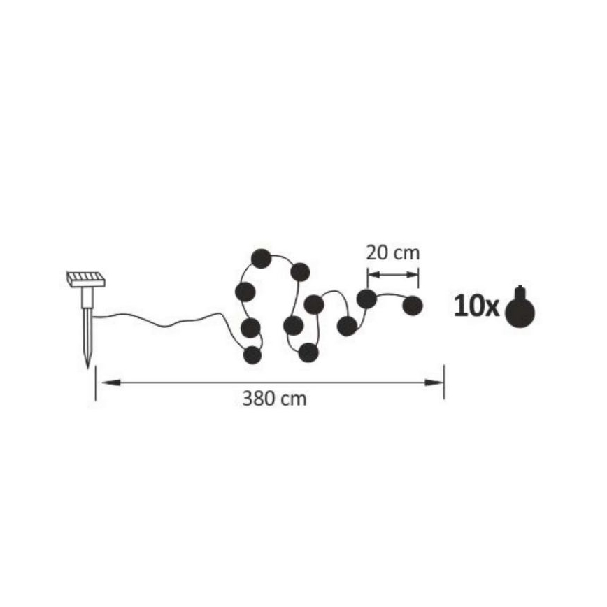 LED Catena decorativa solare LED/1,2V 3,8 m IP44