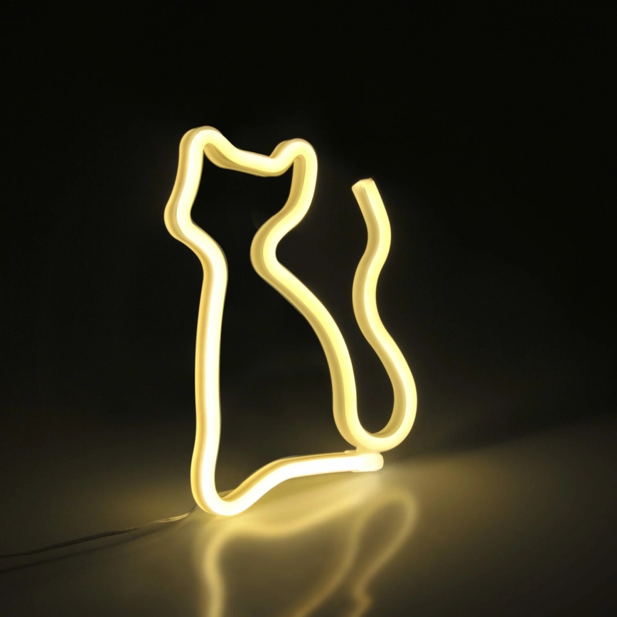 LED Decorazione murale al neon CAT LED/3W/3xAA giallo