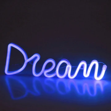 LED Decorazione murale al neon DREAM LED/3W/3xAA blu