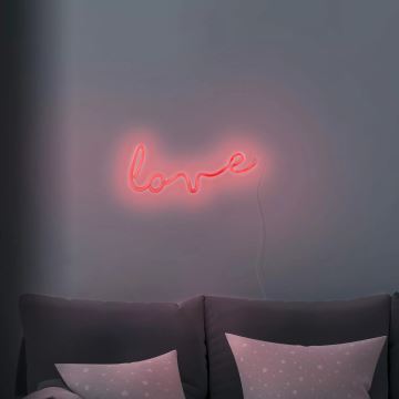 LED Decorazione murale al neon LOVE LED/3W/3xAA rosso