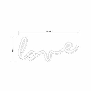 LED Decorazione murale al neon LOVE LED/3W/3xAA rosso