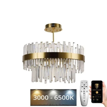 LED Dimmerabile cristallo lampadario on a pole LED/80W/230V 3000-6500K oro + telecomando