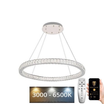 LED Dimmerabile cristallo lampadario su filo LED/100W/230V 3000-6500K argento + telecomando