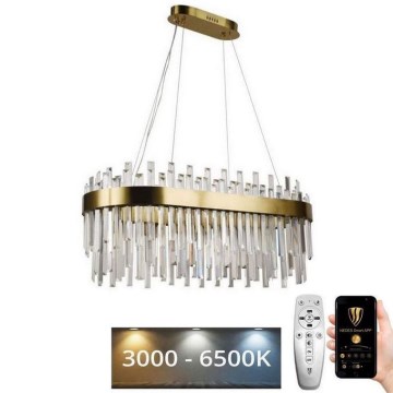 LED Dimmerabile cristallo lampadario su filo LED/100W/230V 3000-6500K oro + telecomando