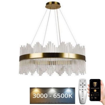 LED Dimmerabile cristallo lampadario su filo LED/110W/230V 3000-6500K oro + telecomando