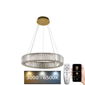 LED Dimmerabile cristallo lampadario su filo LED/40W/230V 3000-6500K cromo/oro + telecomando
