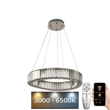 LED Dimmerabile cristallo lampadario su filo LED/40W/230V 3000-6500K cromo + telecomando