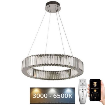 LED Dimmerabile cristallo lampadario su filo LED/40W/230V 3000-6500K cromo + telecomando