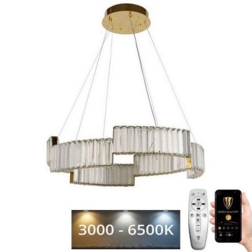 LED Dimmerabile cristallo lampadario su filo LED/40W/230V 3000-6500K oro + telecomando