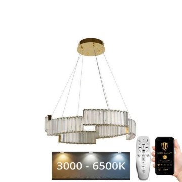 LED Dimmerabile cristallo lampadario su filo LED/40W/230V 3000-6500K oro + telecomando