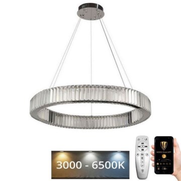 LED Dimmerabile cristallo lampadario su filo LED/50W/230V 3000-6500K cromo + telecomando