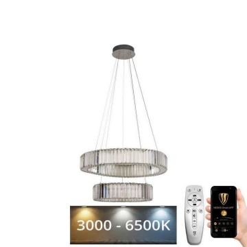 LED Dimmerabile cristallo lampadario su filo LED/65W/230V 3000-6500K cromo + telecomando