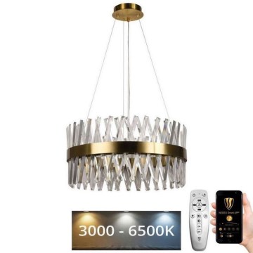 LED Dimmerabile cristallo lampadario su filo LED/80W/230V 3000-6500K oro + telecomando