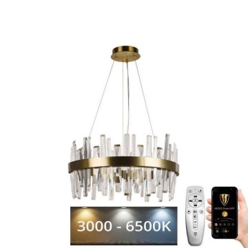 LED Dimmerabile cristallo lampadario su filo LED/80W/230V 3000-6500K oro + telecomando