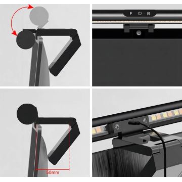 LED Illuminazione touch monitor dimmerabile LED/5W/5V 3000/4000/5000/6000K 42 cm nero