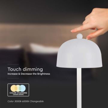 LED Lampada da tavolo touch ricaricabile e dimmerabile LED/1W/5V 3000-6000K 1800 mAh bianco