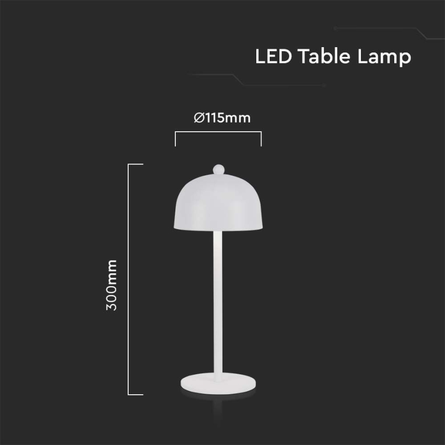 LED Lampada da tavolo touch ricaricabile e dimmerabile LED/1W/5V 3000-6000K 1800 mAh bianco