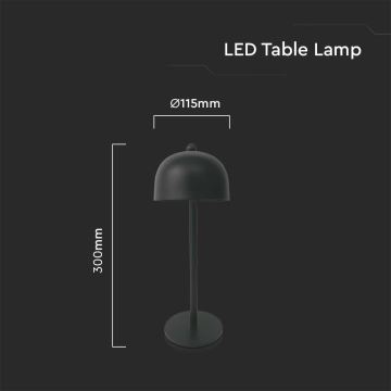 LED Lampada da tavolo touch ricaricabile e dimmerabile LED/1W/5V 3000-6000K 1800 mAh nero