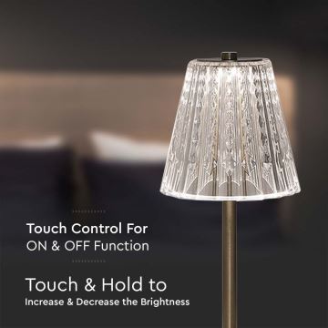 LED Lampada da tavolo touch ricaricabile e dimmerabile LED/2,4W/5V 3000-6000K 1800 mAh cromo